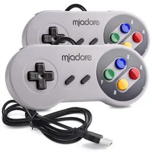 2 Pack USB Controller for SNES Retro Gaming, miadore SNES USB Classic Gamepad Joypad Gamestick for Windows PC MAC Linux Retropie Raspberry Pi 3 2 Pack USB Controller for SNES Retro Gaming, miadore SNES USB Classic Gamepad Joypad Gamestick for Windows PC MAC Linux Retropie Raspberry Pi 3