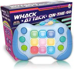 Whack Attack On-the-Go; Flashing Handheld Game for Kids Teens Adults, Electronic Brain & Memory Game, Quick Push Buttons Gamepad Five Games in One Whack Attack On-the-Go; Flashing Handheld Game for Kids Teens Adults, Electronic Brain & Memory Game, Quick Push Buttons Gamepad Five Games in One