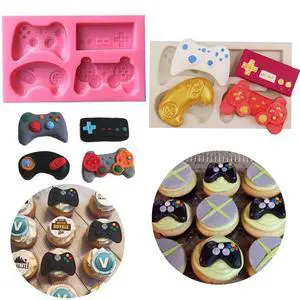 HiParty 2Pcs Game Controller Cake Fondant Mold - Video Game Gamepad Silicone Chocolate Candy Mold for Cupcake Topper Decoration Game Theme Party Ideas Favors Supplies HiParty 2Pcs Game Controller Cake Fondant Mold - Video Game Gamepad Silicone Chocolate Candy Mold for Cupcake Topper Decoration Game Theme Party Ideas Favors Supplies