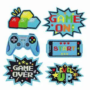 6Pcs Video Game On Gamepad Iron on Patches 6Pcs Video Game On Gamepad Iron on Patches