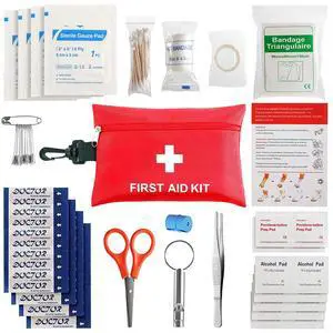 First Aid Kit - 97 Piece - Small Travel First Aid Kit, Ideal for Cars, Schools, Sports, Homes, Travel, Camping, Hiking First Aid Kit - 97 Piece - Small Travel First Aid Kit, Ideal for Cars, Schools, Sports, Homes, Travel, Camping, Hiking