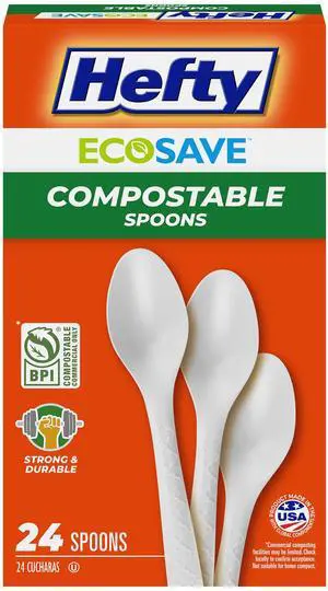 Hefty ECOSAVE Compostable Spoons, 24ct Hefty ECOSAVE Compostable Spoons, 24ct