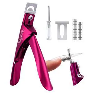 MelodySusie Acrylic Nail Clippers with 15pcs Magnet Sizers, Professional Nail Clippers Cutters for Long Acrylic Gel Nails Tips, Adjustable Stainless Nail Trimmer, Manicure Tool for Salon Home, Plum MelodySusie Acrylic Nail Clippers with 15pcs Magnet Sizers, Professional Nail Clippers Cutters for Long Acrylic Gel Nails Tips, Adjustable Stainless Nail Trimmer, Manicure Tool for Salon Home, Plum