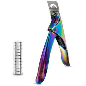 Acrylic Nail Cutter with Magnet Sizer & Length Measurement,Adjustable Stainless Nail Trimmer for Salon Home Nail Art, Professional Nail Clippers for Precise Manicures (Rainbow) Acrylic Nail Cutter with Magnet Sizer & Length Measurement,Adjustable Stainless Nail Trimmer for Salon Home Nail Art, Professional Nail Clippers for Precise Manicures (Rainbow)