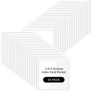 Glenmal 50 Pcs Self Adhesive Index Card Pockets,50 Pcs Glenmal 50 Pcs Self Adhesive Index Card Pockets,50 Pcs