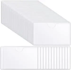 Chinco 100 Self Adhesive Pocket Index Card Pockets Index Card Holder Storage Tote Labels Pockets Sleeves with Top Open for Business, Clear Plastic Sticky Labels Holders for Storage Bins Totes Shelves Chinco 100 Self Adhesive Pocket Index Card Pockets Index Card Holder Storage Tote Labels Pockets Sleeves with Top Open for Business, Clear Plastic Sticky Labels Holders for Storage Bins Totes Shelves