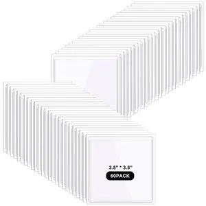 60 Pcs Self Adhesive Index Card Pockets 3.5 x 3.5 Inch Square Label Pockets Clear Adhesive Pockets Peel and Stick Plastic Label Holder Business Cards Photo Sleeves for Home Office School Library 60 Pcs Self Adhesive Index Card Pockets 3.5 x 3.5 Inch Square Label Pockets Clear Adhesive Pockets Peel and Stick Plastic Label Holder Business Cards Photo Sleeves for Home Office School Library