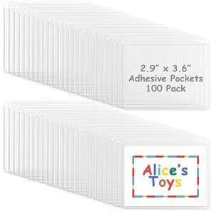 Jeyiour 100 Pcs Label Holders Adhesive Nameplate Pockets Storage Bin Labels Index Card Holder Shelf Plastic Peel Stick for Classroom Supermarket Bookshelf Library Student Box Drawer (3.6 x 2.9 Inch) Jeyiour 100 Pcs Label Holders Adhesive Nameplate Pockets Storage Bin Labels Index Card Holder Shelf Plastic Peel Stick for Classroom Supermarket Bookshelf Library Student Box Drawer (3.6 x 2.9 Inch)