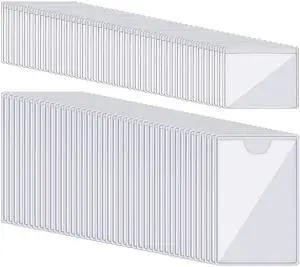 100 Self-adhesive Index Card Holder for Business Cards, Clear Plastic Sticky Labels Holders for Storage Bins Toy Bins Scrapbooks, Organize and Protect Cards Photos Labels (2.32 x 3.54'', 1.85 x1.57'') 100 Self-adhesive Index Card Holder for Business Cards, Clear Plastic Sticky Labels Holders for Storage Bins Toy Bins Scrapbooks, Organize and Protect Cards Photos Labels (2.32 x 3.54'', 1.85 x1.57'')