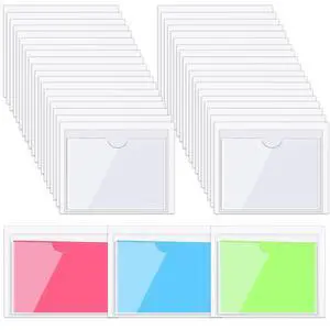 Chinco 30 Pcs Self Adhesive Pockets, Bin Labels for Storage Bins, Clear Pocket Label Sleeves, Plastic Index Card Holder with Top Open for Organizing Bins Box Drawer(2.75 x 3.5 Inches) Chinco 30 Pcs Self Adhesive Pockets, Bin Labels for Storage Bins, Clear Pocket Label Sleeves, Plastic Index Card Holder with Top Open for Organizing Bins Box Drawer(2.75 x 3.5 Inches)