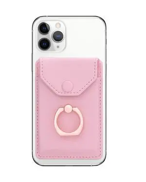 YUNCE Cell Phone Card Holder RFID Ring Stand Stick on Wallet Card Holder for Back of Phone iPhone Android and All Smartphones Adhesive Credit Card Holder Pink YUNCE Cell Phone Card Holder RFID Ring Stand Stick on Wallet Card Holder for Back of Phone iPhone Android and All Smartphones Adhesive Credit Card Holder Pink