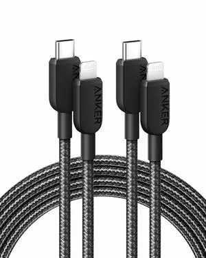 Anker 310 USB C to Lightning Cable, MFi-Certified Cord(2-Pack, 6 ft, Black) Anker 310 USB C to Lightning Cable, MFi-Certified Cord(2-Pack, 6 ft, Black)
