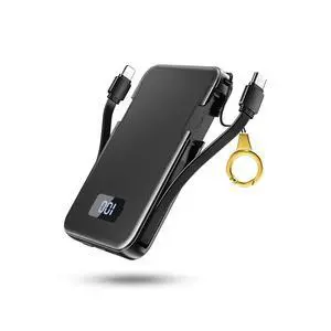 RRUHHK Ultra-Slim 5000mAh Portable Charger for iPhone & Android, Mini Power Bank with Built-in Cables (USB-C & iOS), 5V/2A Small External Battery Pack for iPhone 16/15/14/13, Samsung, Google Black RRUHHK Ultra-Slim 5000mAh Portable Charger for iPhone & Android, Mini Power Bank with Built-in Cables (USB-C & iOS), 5V/2A Small External Battery Pack for iPhone 16/15/14/13, Samsung, Google Black