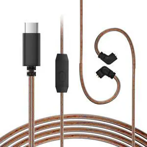 KZ ZS10 Pro IEM Cable, Type-C USB C Earbuds Cable, CCZ C02 OFC in Ear Monitor Headphones Cords for ZS12 PRO X, ZSN PRO X, EDX PRO, ZAR, ZA12, Castor, ZAS, PRX, CCA CRA (QDC-Pins with Mic, Brown, 1.2m) KZ ZS10 Pro IEM Cable, Type-C USB C Earbuds Cable, CCZ C02 OFC in Ear Monitor Headphones Cords for ZS12 PRO X, ZSN PRO X, EDX PRO, ZAR, ZA12, Castor, ZAS, PRX, CCA CRA (QDC-Pins with Mic, Brown, 1.2m)