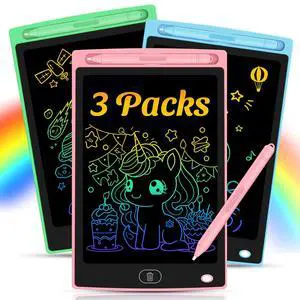 3 Pack LCD Writing Tablet for Kids - Erasable and Reusable Toddler Doodle Board in 8.5 inch, Ideal Drawing Pad for Learning Toy for Ages 3-8, Gift for Girls Boys (3 Pack (Pink,Blue, Green)) 3 Pack LCD Writing Tablet for Kids - Erasable and Reusable Toddler Doodle Board in 8.5 inch, Ideal Drawing Pad for Learning Toy for Ages 3-8, Gift for Girls Boys (3 Pack (Pink,Blue, Green))