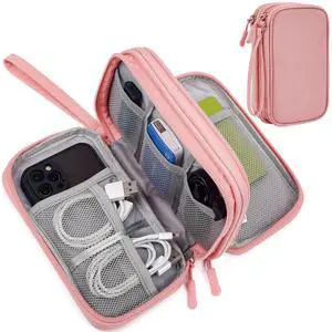 CAAORDKSO Electronics Accessories Organizer Pouch Bag, Electronic Organizer Travel Case, Tech Pouch, Travel Essentials for Women, Cable, Cord, Phone, Charger, Power Bank, Earphone (Light Pink, Large) CAAORDKSO Electronics Accessories Organizer Pouch Bag, Electronic Organizer Travel Case, Tech Pouch, Travel Essentials for Women, Cable, Cord, Phone, Charger, Power Bank, Earphone (Light Pink, Large)