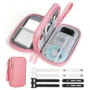 Woyinger Travel Electronics Organizer Double Layer Tech Pouch Pink Woyinger Travel Electronics Organizer Double Layer Tech Pouch Pink