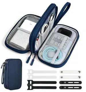 Woyinger Double Layer Electronics Organizer Bag, Navy Blue Woyinger Double Layer Electronics Organizer Bag, Navy Blue