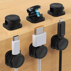 Cord Holder, 6 Pack Magnetic Cable Management Clips, Nightstand Cord Organizer Strong Adhesive Charging Cable Holder Office Desk Accessories & Workspace Organizers Cord Holder, 6 Pack Magnetic Cable Management Clips, Nightstand Cord Organizer Strong Adhesive Charging Cable Holder Office Desk Accessories & Workspace Organizers