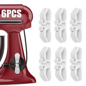Cord Organizer for Appliances,Appliance Cord Wrap,6-Pack - Easy Stick-On Cable Winders for Blenders, Coffee Makers, Air Fryers Keep Your Kitchen Counter Clutter-Free (White) Cord Organizer for Appliances,Appliance Cord Wrap,6-Pack - Easy Stick-On Cable Winders for Blenders, Coffee Makers, Air Fryers Keep Your Kitchen Counter Clutter-Free (White)