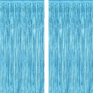 2 Pack Backdrop Curtains, 3.28 Feet x 7.05 Feet Sky Blue Foil Tinsel, Metallic Fringe Curtains Foil Tinsel Party Streamer, Party Backdrop Happy Birthday Party Supplies 2 Pack Backdrop Curtains, 3.28 Feet x 7.05 Feet Sky Blue Foil Tinsel, Metallic Fringe Curtains Foil Tinsel Party Streamer, Party Backdrop Happy Birthday Party Supplies