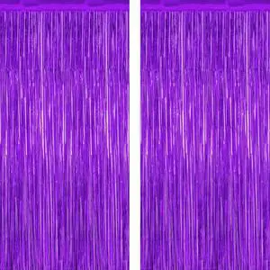 ZATAYE 2 Pack Purple Foil Curtain Streamer Decorations ZATAYE 2 Pack Purple Foil Curtain Streamer Decorations