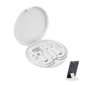 YAFIYGI 9 in 1 Cable Case USB Adapter Cable Conversion Storage Box USB Type C to Micro USB/Lightning/USB A Cable Data Transfer Tool Contains Sim Card Slot Tray Eject Pin Use as Phone Holder (White) YAFIYGI 9 in 1 Cable Case USB Adapter Cable Conversion Storage Box USB Type C to Micro USB/Lightning/USB A Cable Data Transfer Tool Contains Sim Card Slot Tray Eject Pin Use as Phone Holder (White)