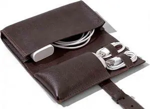 DUWUZEST Vintage leather Electronic organizer travel case,cord keeper travel pounch, charger shortage for essentials mouse, adapter, cables,Cable Straps,Earbud case,wrap (Dark Brown) DUWUZEST Vintage leather Electronic organizer travel case,cord keeper travel pounch, charger shortage for essentials mouse, adapter, cables,Cable Straps,Earbud case,wrap (Dark Brown)