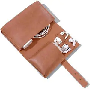 DUWUZEST Vintage Pu leather Electronic organizer travel case,cord organizer travel, Leather charger shortage for essentials mouse, adapter, cables (vintage brown) DUWUZEST Vintage Pu leather Electronic organizer travel case,cord organizer travel, Leather charger shortage for essentials mouse, adapter, cables (vintage brown)