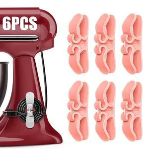 Cord Organizer for Appliances, 6-Pack Stick-On Silicone Cable Holders Cute & Functional Cord Wraps for Coffee Makers, Blenders, Mixers, Air Fryers Tidy Kitchen Counter Cord Management(Pink) Cord Organizer for Appliances, 6-Pack Stick-On Silicone Cable Holders Cute & Functional Cord Wraps for Coffee Makers, Blenders, Mixers, Air Fryers Tidy Kitchen Counter Cord Management(Pink)
