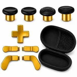 QXWPBV 17-in-1 Metal Thumbsticks Paddles D-Pad Replacement Kit for Xbox Elite Series 2 / Elite Series 2 Core Controller Model 1797, Gold QXWPBV 17-in-1 Metal Thumbsticks Paddles D-Pad Replacement Kit for Xbox Elite Series 2 / Elite Series 2 Core Controller Model 1797, Gold