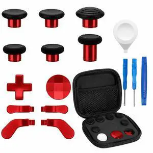 QXWPBV 17-in-1 Metal Thumbsticks Paddles D-Pad Replacement Kit for Xbox Elite Series 2 Core Controller Model 1797, Red QXWPBV 17-in-1 Metal Thumbsticks Paddles D-Pad Replacement Kit for Xbox Elite Series 2 Core Controller Model 1797, Red