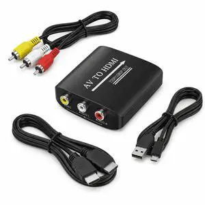 QXWPBV Composite RCA AV to HDMI Converter, 1080p 720p Audio Video Adapter for Original Xbox Retro Consoles, Black QXWPBV Composite RCA AV to HDMI Converter, 1080p 720p Audio Video Adapter for Original Xbox Retro Consoles, Black