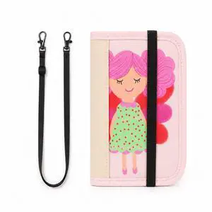 QXWPBV RFID Blocking Passport Holder with Crossbody Strap, Water-Resistant Travel Wallet Organizer, Pink Girl Pattern QXWPBV RFID Blocking Passport Holder with Crossbody Strap, Water-Resistant Travel Wallet Organizer, Pink Girl Pattern
