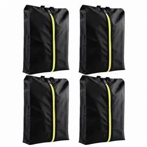 QXWPBV 4-Pack Travel Shoe Bags, Water-Resistant Shoe Storage Organizer Pouches for Luggage, Sneakers and Mens or Womens Shoes, Black QXWPBV 4-Pack Travel Shoe Bags, Water-Resistant Shoe Storage Organizer Pouches for Luggage, Sneakers and Mens or Womens Shoes, Black