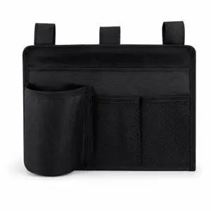 QXWPBV Wheelchair Side Organizer Bag, Hanging Storage Caddy with Bottle Holder and Mesh Pockets for Bed Rail, Stroller, Crib and Beach Chair, Black QXWPBV Wheelchair Side Organizer Bag, Hanging Storage Caddy with Bottle Holder and Mesh Pockets for Bed Rail, Stroller, Crib and Beach Chair, Black