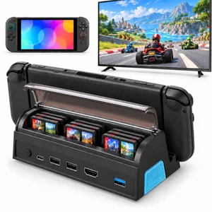 QXWPBV Switch 2 Dock for Nintendo Switch/OLED, 4K HDMI, 9-Card Storage QXWPBV Switch 2 Dock for Nintendo Switch/OLED, 4K HDMI, 9-Card Storage