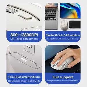 DR6 Wireless Bluetooth Mouse, featuring three charging modes and a silent function, is suitable for computer work, home use and gaming scenarios. DR6 Wireless Bluetooth Mouse, featuring three charging modes and a silent function, is suitable for computer work, home use and gaming scenarios.