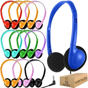 Kids Headphones Bulk 12 Pack for Classroom School Students, Wholesale Multi Color Wired Class Set Headphones for Children Toddler Boys Girls Teen and Adult (HY857, 12 Mixed) Kids Headphones Bulk 12 Pack for Classroom School Students, Wholesale Multi Color Wired Class Set Headphones for Children Toddler Boys Girls Teen and Adult (HY857, 12 Mixed)