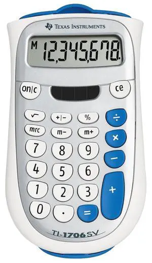 TI-1706 SV Standard Function Calculator | Solar and battery-powered; SuperView display; Large color-coded keyboard TI-1706 SV Standard Function Calculator | Solar and battery-powered; SuperView display; Large color-coded keyboard