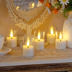 Flameless D: 1.7" H: 2.5" Small Tea Light LED Candles, Acrylic Battery Operated Votive with Remote Control and Timer, Tealight White Flickering Warm Light Pack of 15 Electric Long Lasting Flameless D: 1.7" H: 2.5" Small Tea Light LED Candles, Acrylic Battery Operated Votive with Remote Control and Timer, Tealight White Flickering Warm Light Pack of 15 Electric Long Lasting