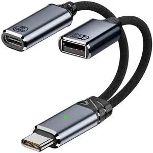 USB C to USB OTG Cable and Charger Adapter, 2-in-1 USB-C Splitter with 100W Fast Charging for iPhone 16/15 Series, iPad, MacBook, Galaxy S24/S23 and More-Grey (No for Power and Video Output) USB C to USB OTG Cable and Charger Adapter, 2-in-1 USB-C Splitter with 100W Fast Charging for iPhone 16/15 Series, iPad, MacBook, Galaxy S24/S23 and More-Grey (No for Power and Video Output)