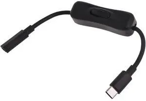 USB-C Extension Cable with Inline On/Off Switch - 8In Power Control for Monitors, Printers and Gaming | Gold-Plated Connectors and 4K Video Support (Black) USB-C Extension Cable with Inline On/Off Switch - 8In Power Control for Monitors, Printers and Gaming | Gold-Plated Connectors and 4K Video Support (Black)