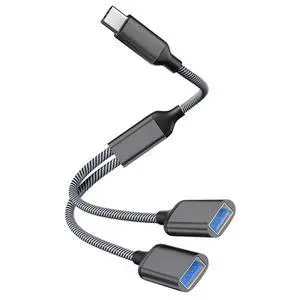USB C Male to Dual USB Female Adapter, USB Splitter, Type C OTG Adapter, Dual Port Hub, Compatible with iPhone 15 Max, MacBook Pro, iPad Air, Surface GO, Xbox One USB C Male to Dual USB Female Adapter, USB Splitter, Type C OTG Adapter, Dual Port Hub, Compatible with iPhone 15 Max, MacBook Pro, iPad Air, Surface GO, Xbox One