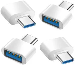 USB C to USB Adapter 4 Pack, USB Female to USB C Male OTG Adapter, USB Type C Adapter Compatible with MacBook Pro, iPhone 17/16/15, Samsung Galaxy, iPad, Type-C Phones, Laptops, Tablets (White) USB C to USB Adapter 4 Pack, USB Female to USB C Male OTG Adapter, USB Type C Adapter Compatible with MacBook Pro, iPhone 17/16/15, Samsung Galaxy, iPad, Type-C Phones, Laptops, Tablets (White)