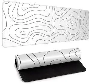 White Large Gaming Mouse Pad Desk Pad Topographic Map Big Keyboard Mat 31.5x11.8inch Computer Mousepad with Stitched Edge Non-Slip Rubber Base White Large Gaming Mouse Pad Desk Pad Topographic Map Big Keyboard Mat 31.5x11.8inch Computer Mousepad with Stitched Edge Non-Slip Rubber Base