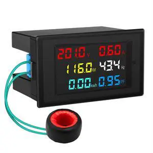 AC Meter, AC 80-300V 100A Voltage Current Power Factor Frequency Electric Energy Monitor Ammeter Voltmeter Multimeter Tester 110V 220V Digital Color LCD Volt Amp Watt Detector Reader Panel AC Meter, AC 80-300V 100A Voltage Current Power Factor Frequency Electric Energy Monitor Ammeter Voltmeter Multimeter Tester 110V 220V Digital Color LCD Volt Amp Watt Detector Reader Panel