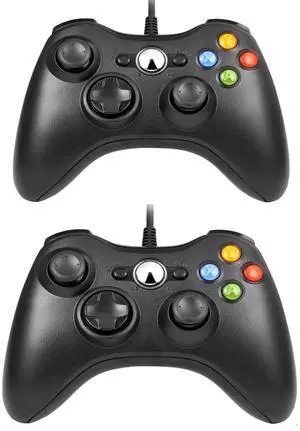 Wired Controller for Xbox 360, Wired Controller Compatible with Xbox 360/Slim and PC Windows, 2 Pack Wired Controller for Xbox 360, Wired Controller Compatible with Xbox 360/Slim and PC Windows, 2 Pack