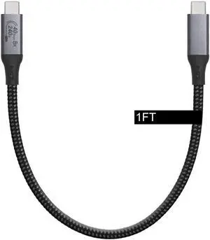 1-Foot USB4 Cable Compatible with Thunderbolt 3, Thunderbolt 4 and USB-C - Supports 8K HD Display, 40gbps Data Transfer, 240W Charging 1-Foot USB4 Cable Compatible with Thunderbolt 3, Thunderbolt 4 and USB-C - Supports 8K HD Display, 40gbps Data Transfer, 240W Charging