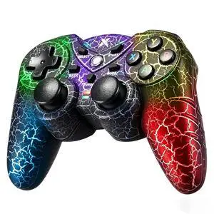 Wireless Controller for PC,Light-Up Gamepad,Black Crack Custom Design with RGB LED Lights,Turbo,Luminous Mode,Compatible with Windows 7/8/10/11 & Steam Wireless Controller for PC,Light-Up Gamepad,Black Crack Custom Design with RGB LED Lights,Turbo,Luminous Mode,Compatible with Windows 7/8/10/11 & Steam